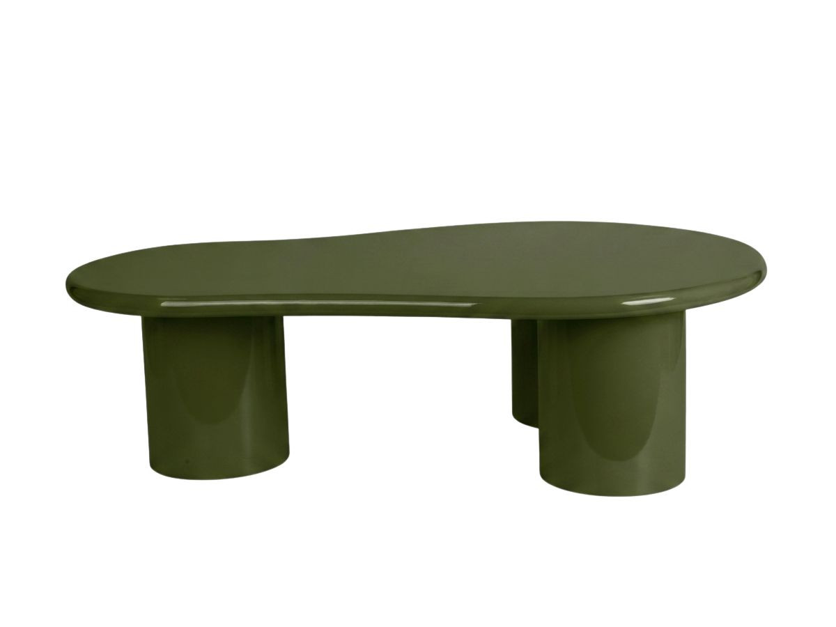 table basse organique 120 cm cami de couleur vert