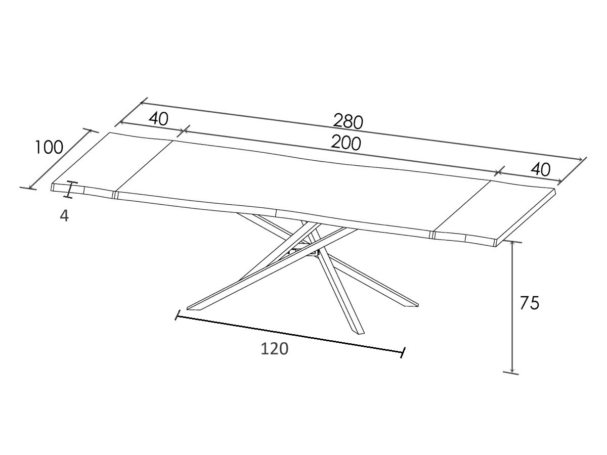 Uitschuifbare eettafel ZELIE massief eiken