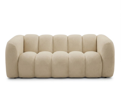 Canapé droit fixe 3 places CURVY tissu chenille