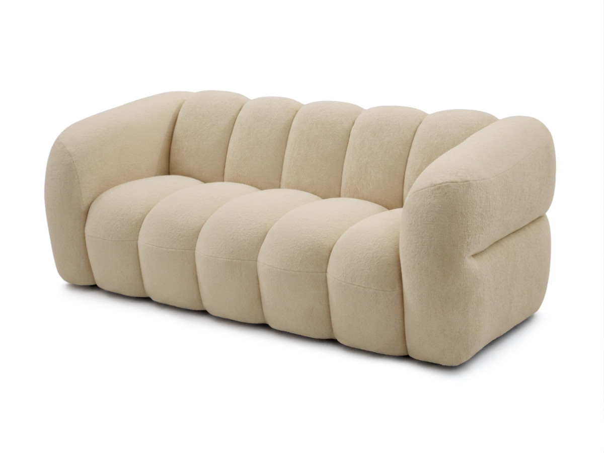 Canapé droit fixe 3 places CURVY tissu chenille