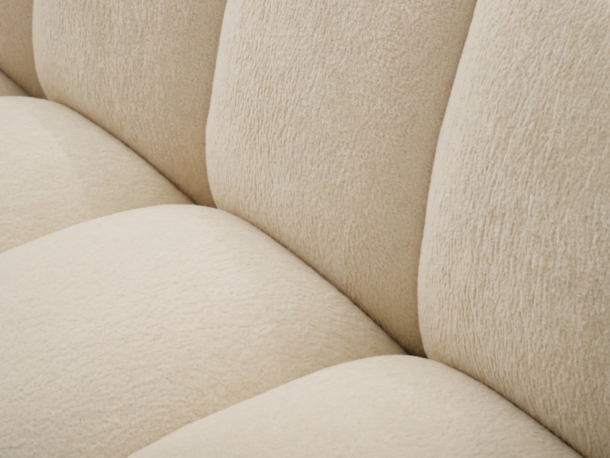 Canapé droit fixe 3 places CURVY tissu chenille