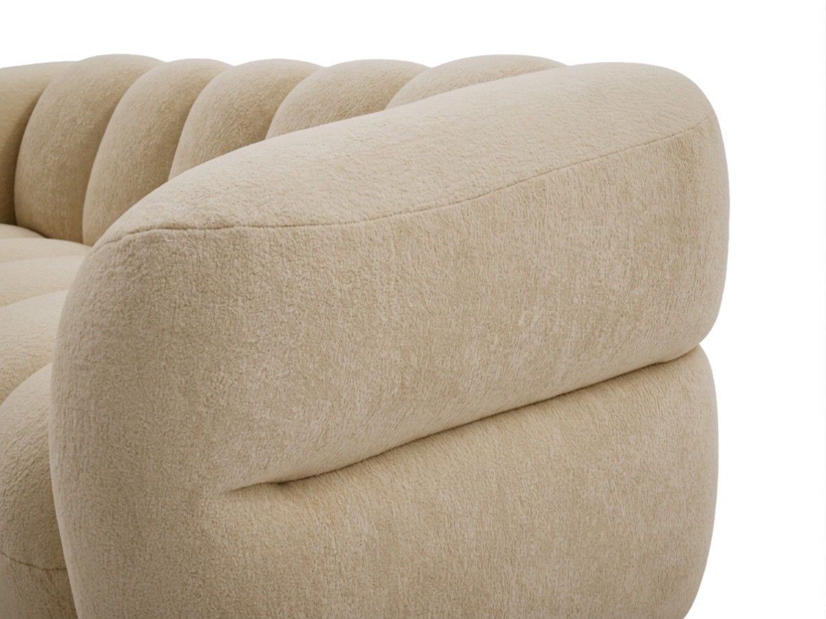 Canapé droit fixe 3 places CURVY tissu chenille