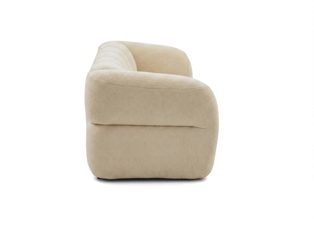Canapé droit fixe 3 places CURVY tissu chenille