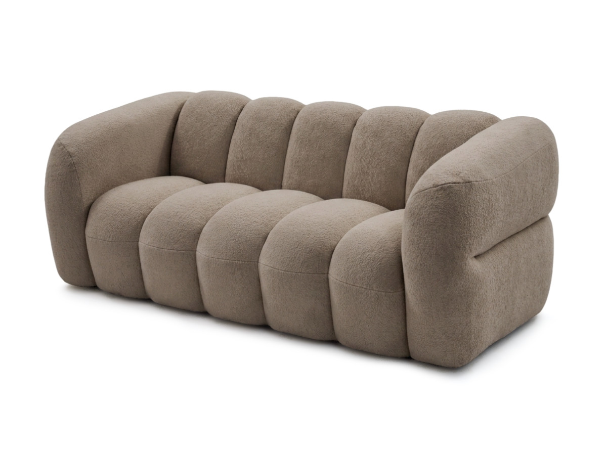 Canapé droit fixe 3 places CURVY tissu chenille