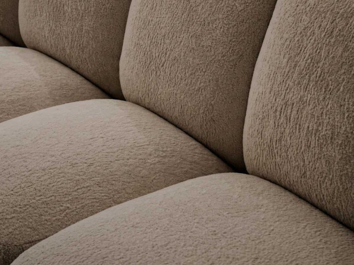Canapé droit fixe 3 places CURVY tissu chenille