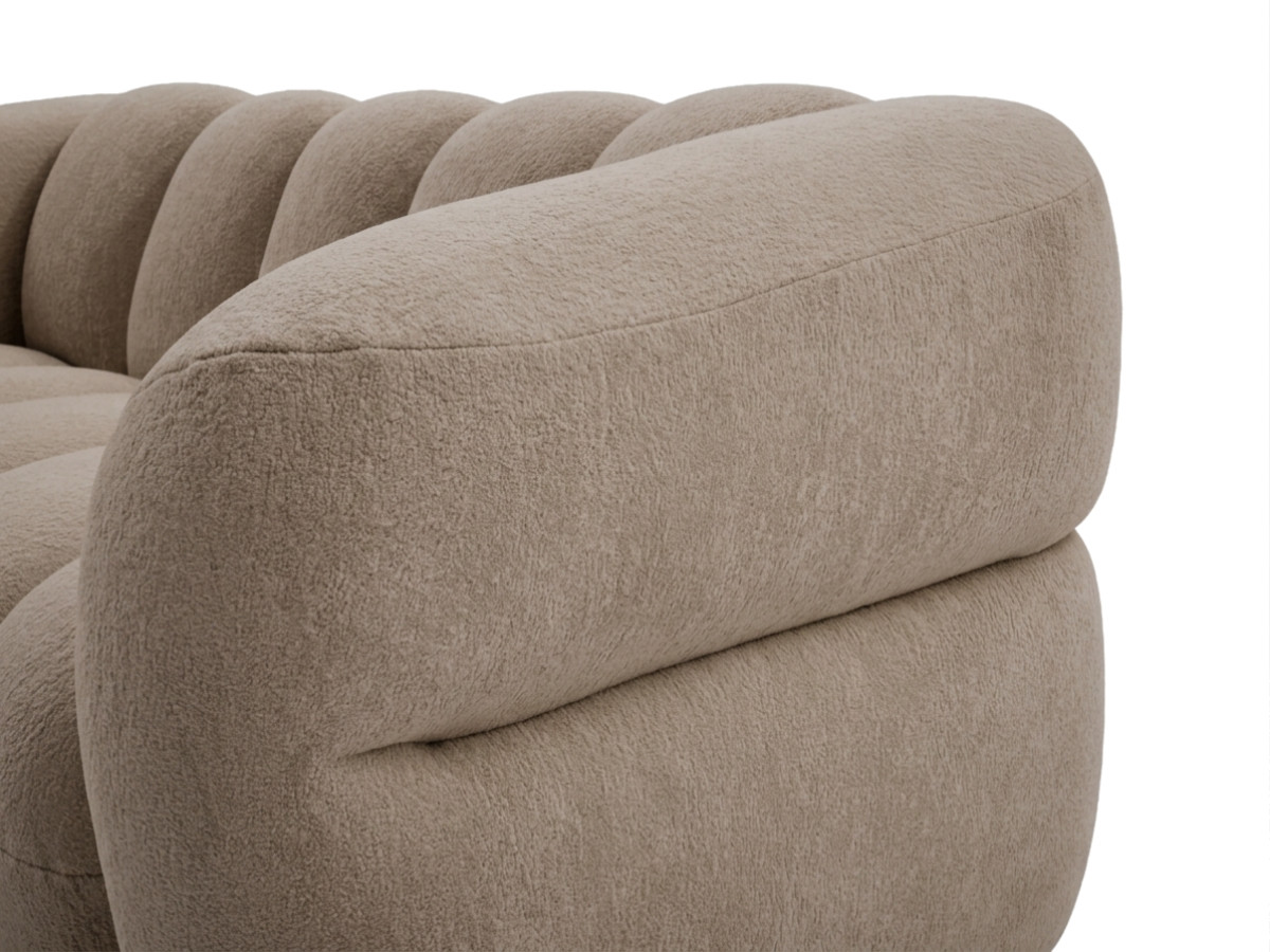 Canapé droit fixe 3 places CURVY tissu chenille