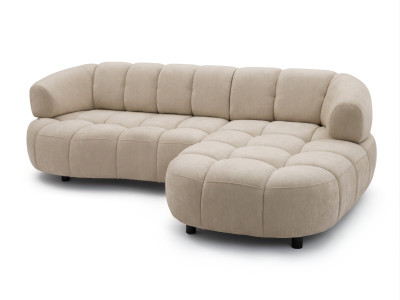 Canapé d'angle convertible avance-recule électrique LOVELY tissu chenille