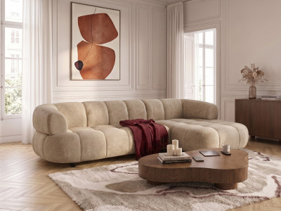 Canapé d'angle convertible avance-recule électrique LOVELY tissu lisse