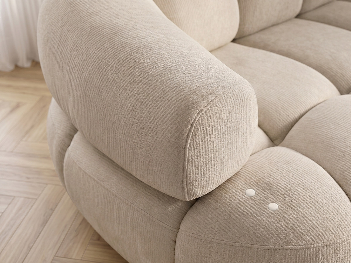 Canapé d'angle convertible avance-recule électrique LOVELY lisse taupe — vue 5