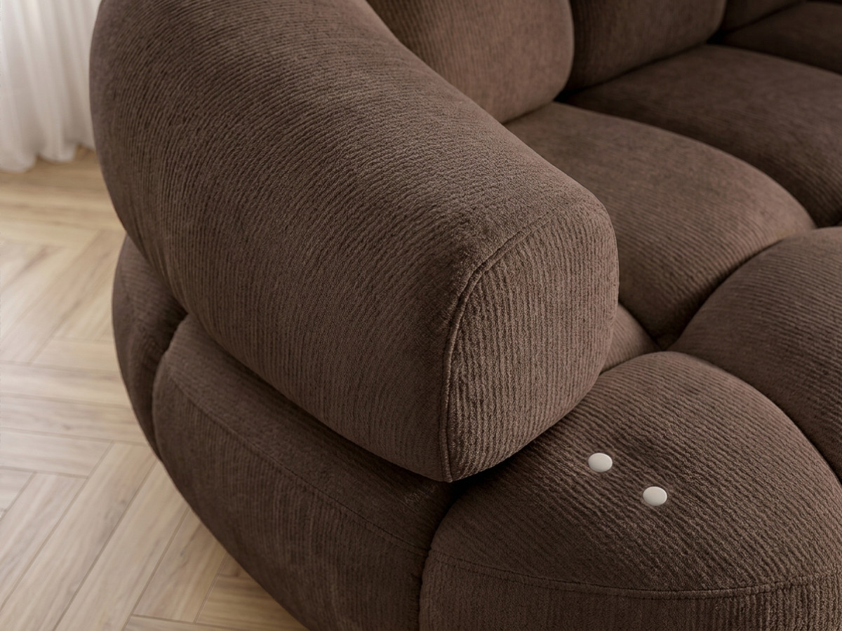 Canapé d'angle convertible avance-recule électrique LOVELY lisse marron — vue 5