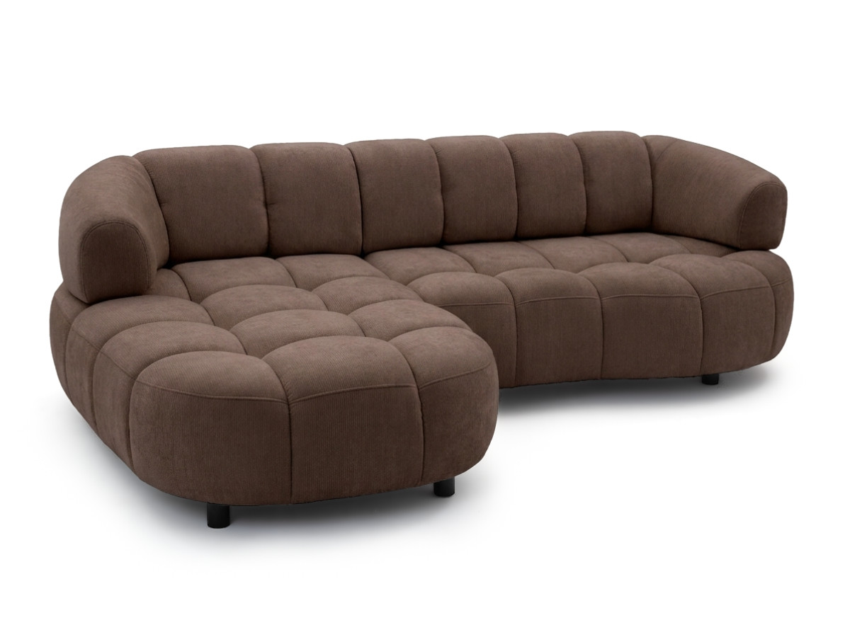 canapé d'angle avance-recule électrique lovely kolorowy marron