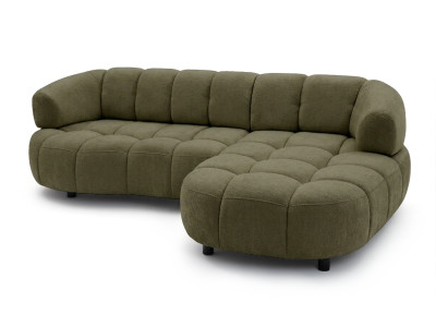 Canapé d'angle convertible avance-recule électrique LOVELY tissu chenille