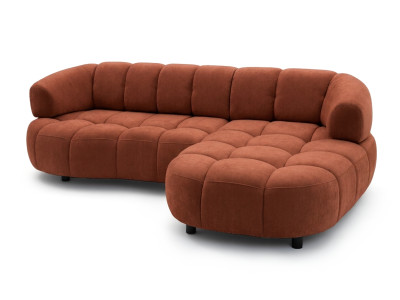 Canapé d'angle convertible avance-recule électrique LOVELY tissu chenille