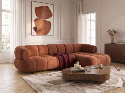 Canapé d'angle convertible avance-recule électrique LOVELY tissu lisse