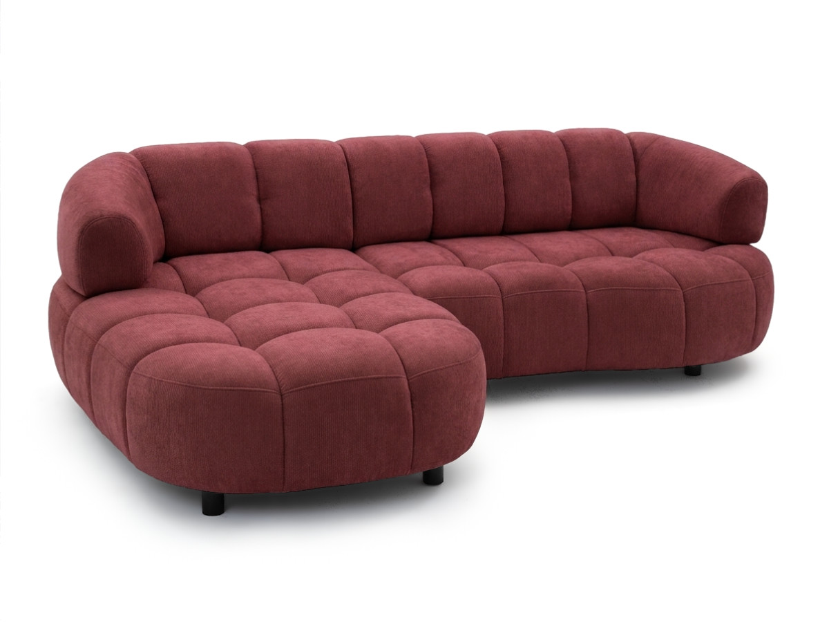 canapé d'angle avance-recule électrique lovely kolorowy rouge
