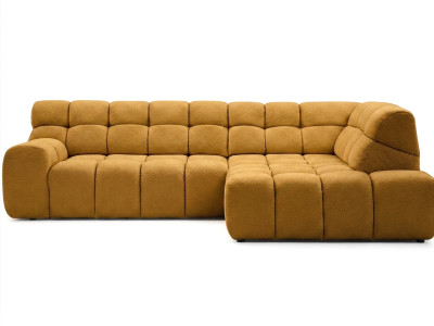 Canapé d'angle L convertible avance-recule électrique ANDRE tissu texturé