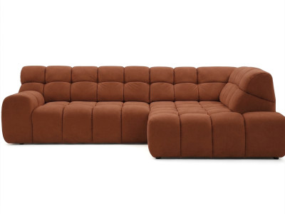 Canapé d'angle L convertible avance-recule électrique ANDRE tissu texturé
