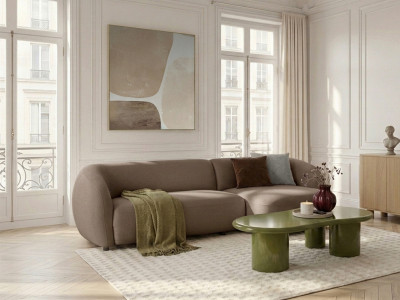 Canapé d'angle convertible avance-recule électrique HALO tissu lisse