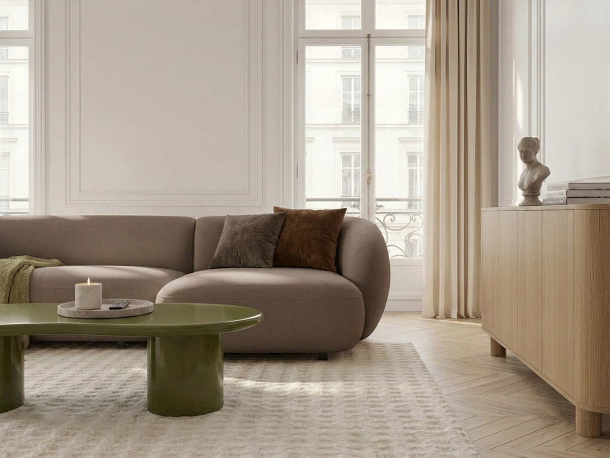 Canapé d'angle convertible avance-recule électrique HALO lisse taupe — vue 5