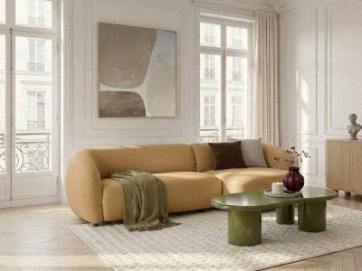Canapé d'angle convertible avance-recule électrique HALO tissu lisse
