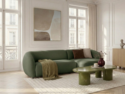 Canapé d'angle convertible avance-recule électrique HALO tissu lisse