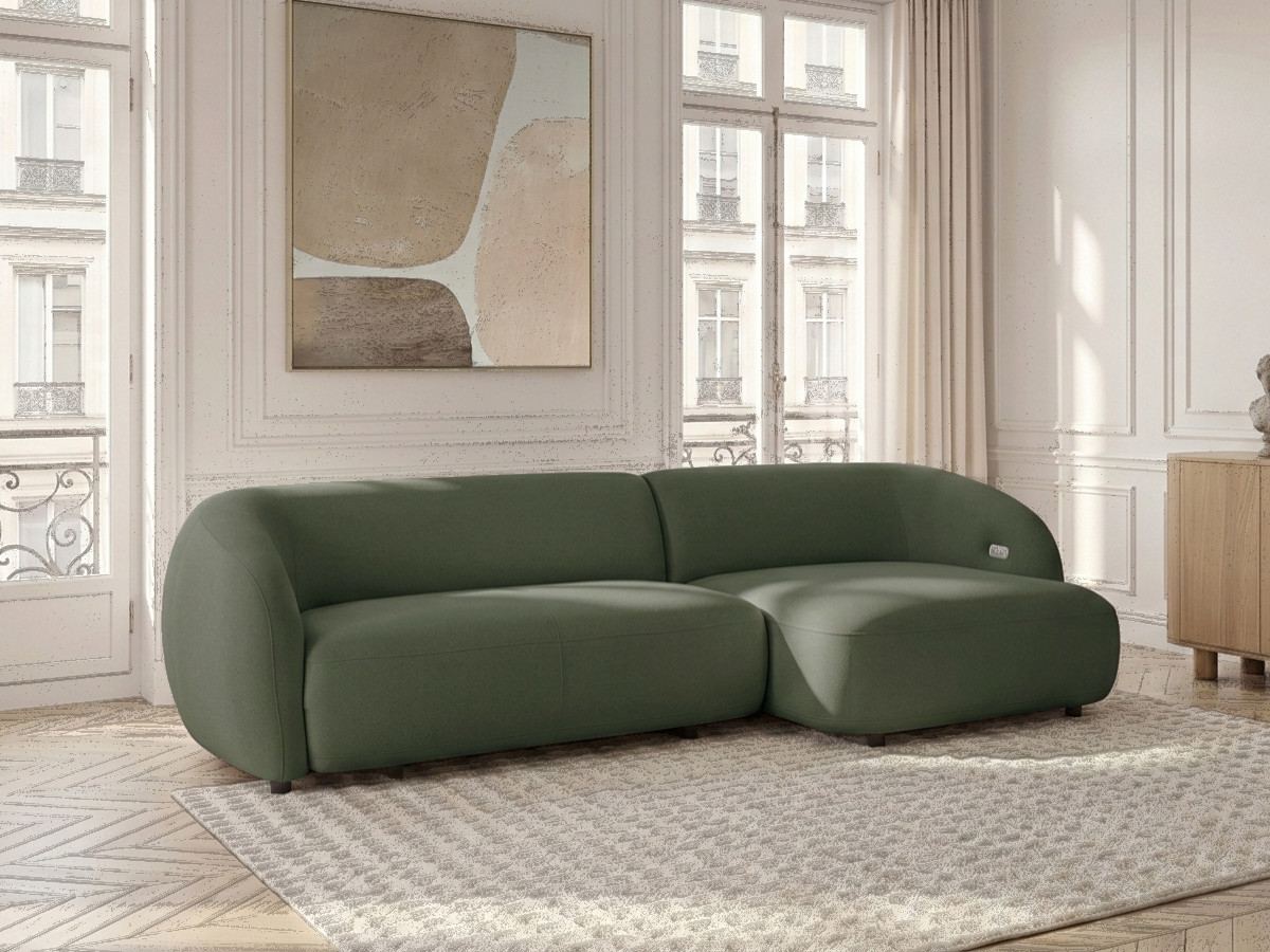 Canapé d'angle convertible avance-recule électrique HALO lisse vert — vue 6