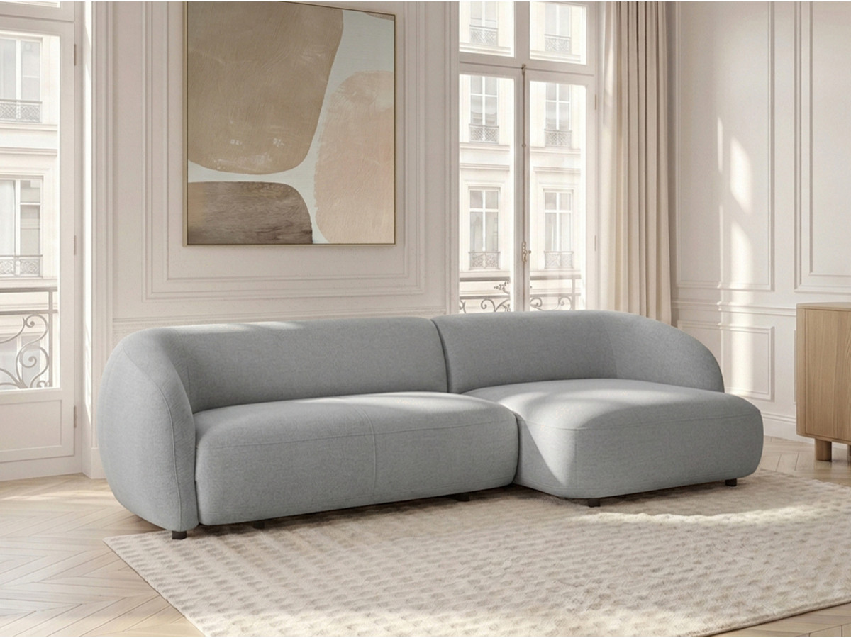 Canapé d'angle convertible avance-recule électrique HALO lisse gris — vue 6