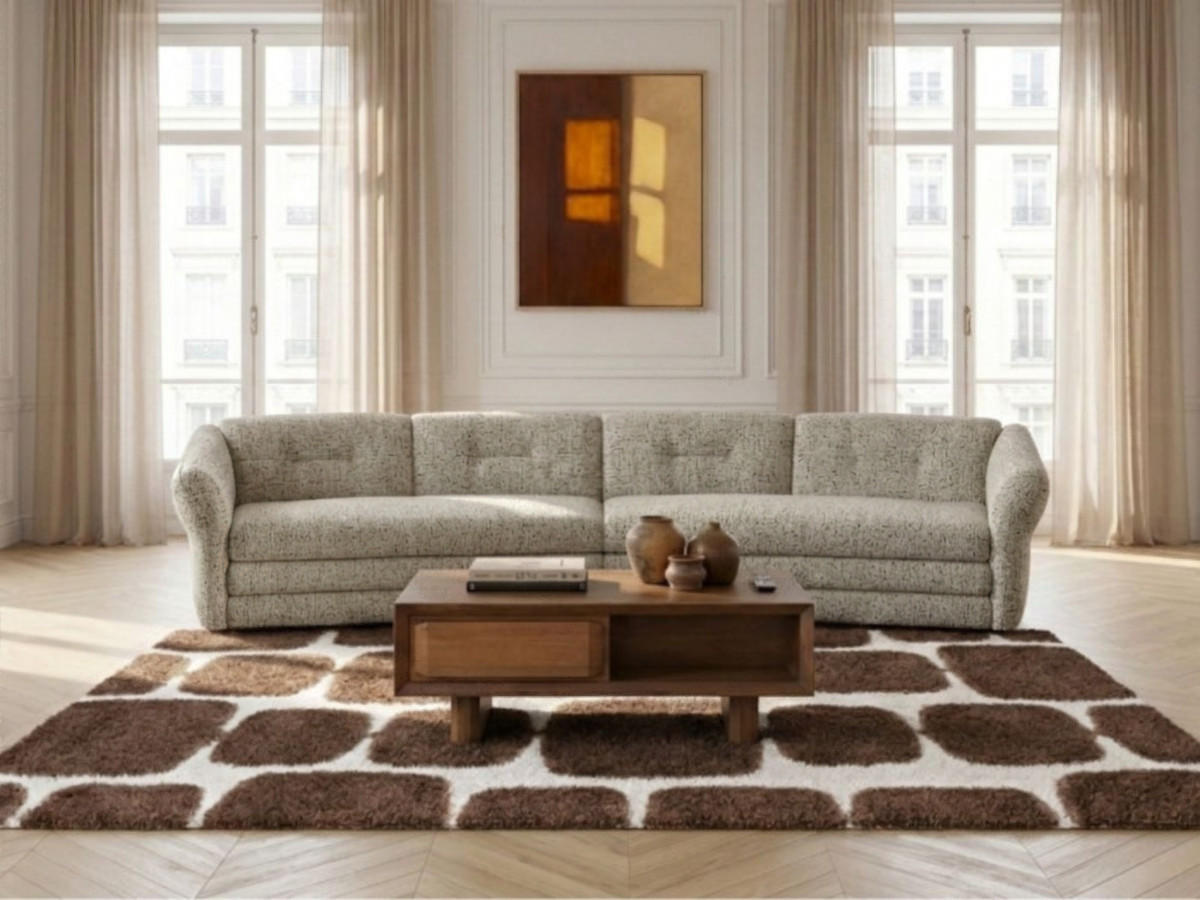 Canapé 4 places MARBLE chiné taupe — vue 4