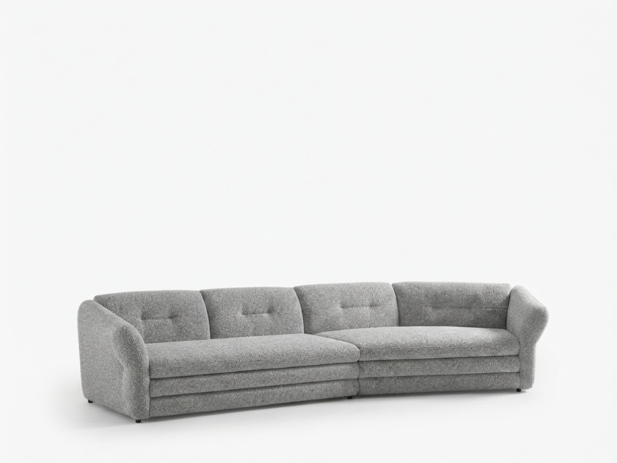 Vaste 4-zit zetel MARBLE van gemêleerde stof
