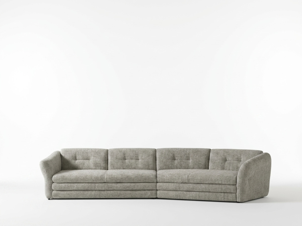 vaste 4-zit zetel marble van gemêleerde stof gekleurd taupe
