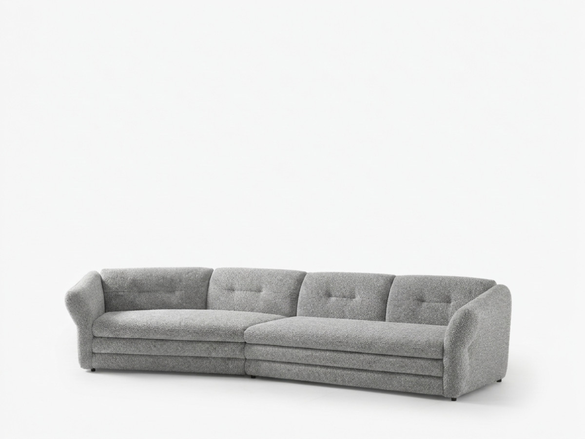 Vaste 4-zit zetel MARBLE van gemêleerde stof
