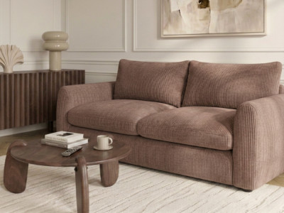 Canapé droit convertible ouverture express 3 places ARCHI tissu velours côtelé