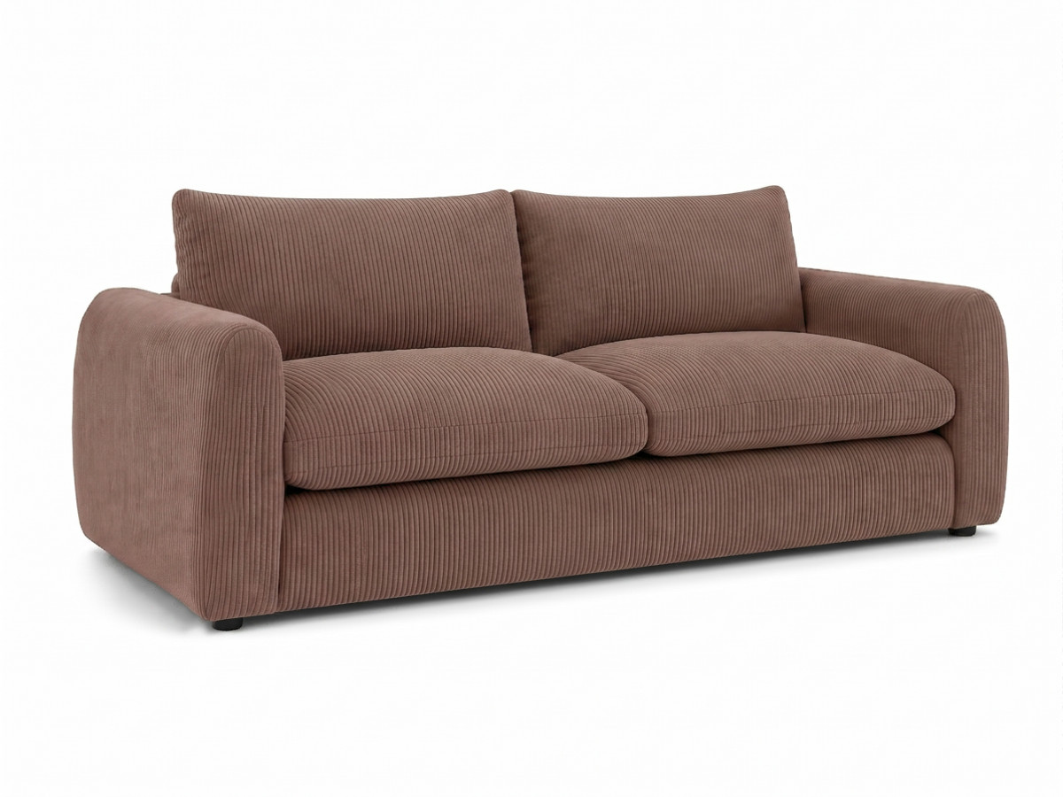 Canapé droit convertible ouverture express 3 places ARCHI tissu velours côtelé gaufré