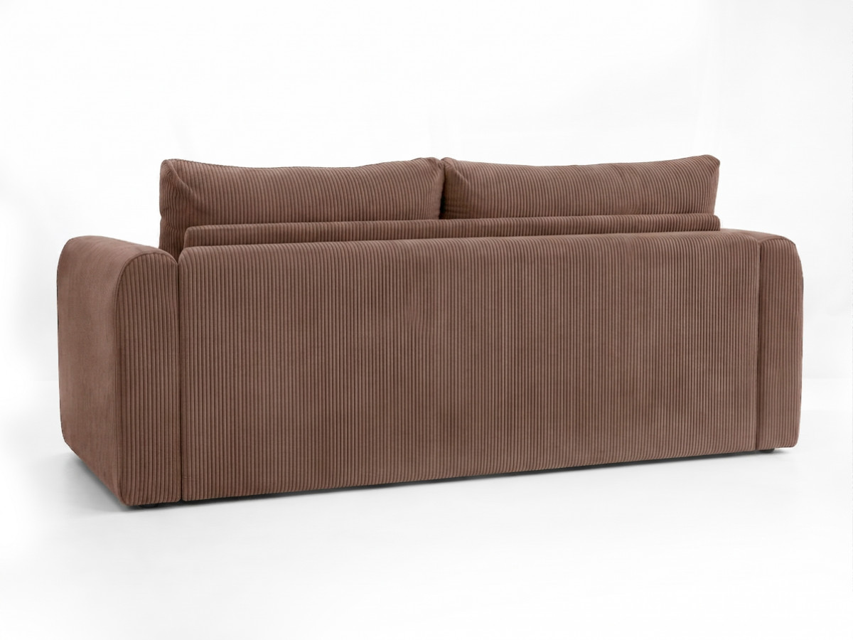 Canapé droit convertible ouverture express 3 places ARCHI tissu velours côtelé gaufré