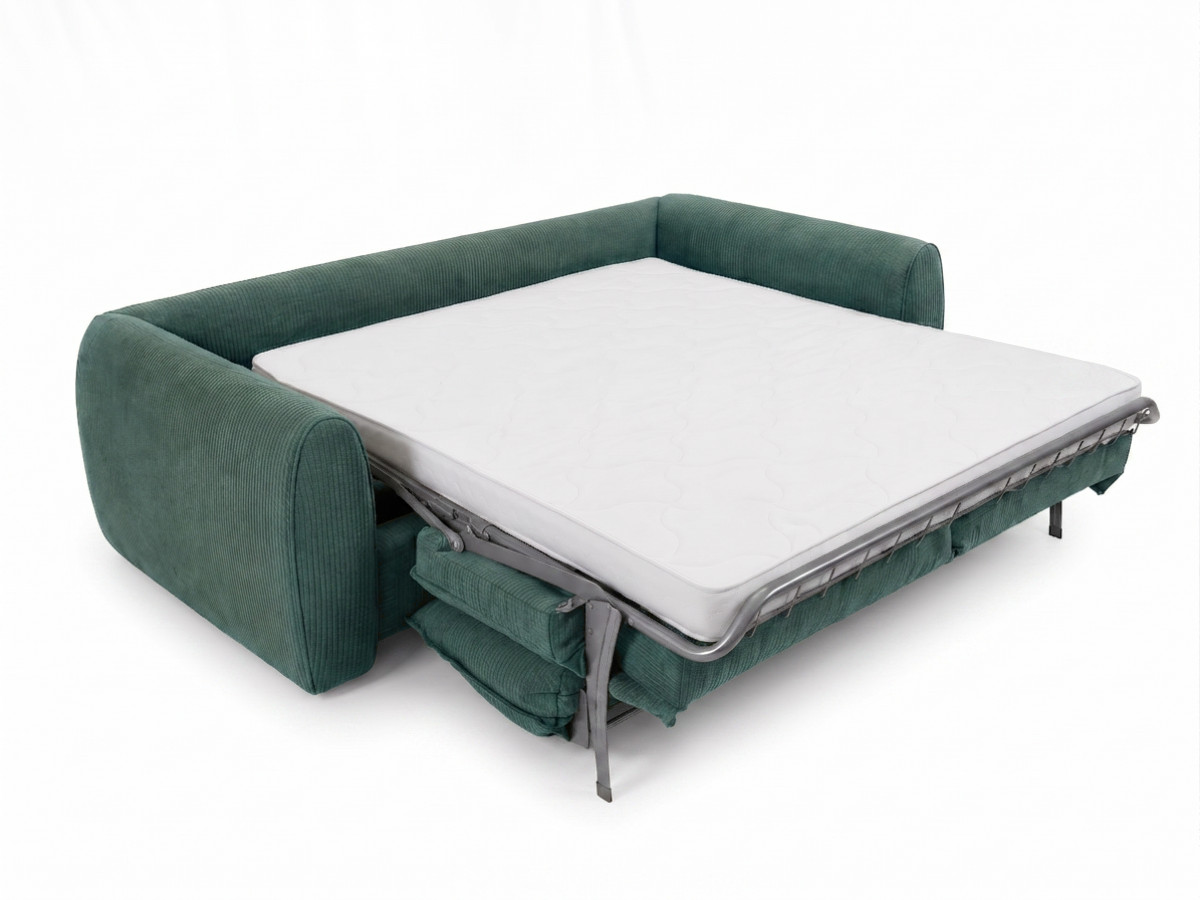 Canapé droit convertible ouverture express 3 places ARCHI tissu velours côtelé gaufré