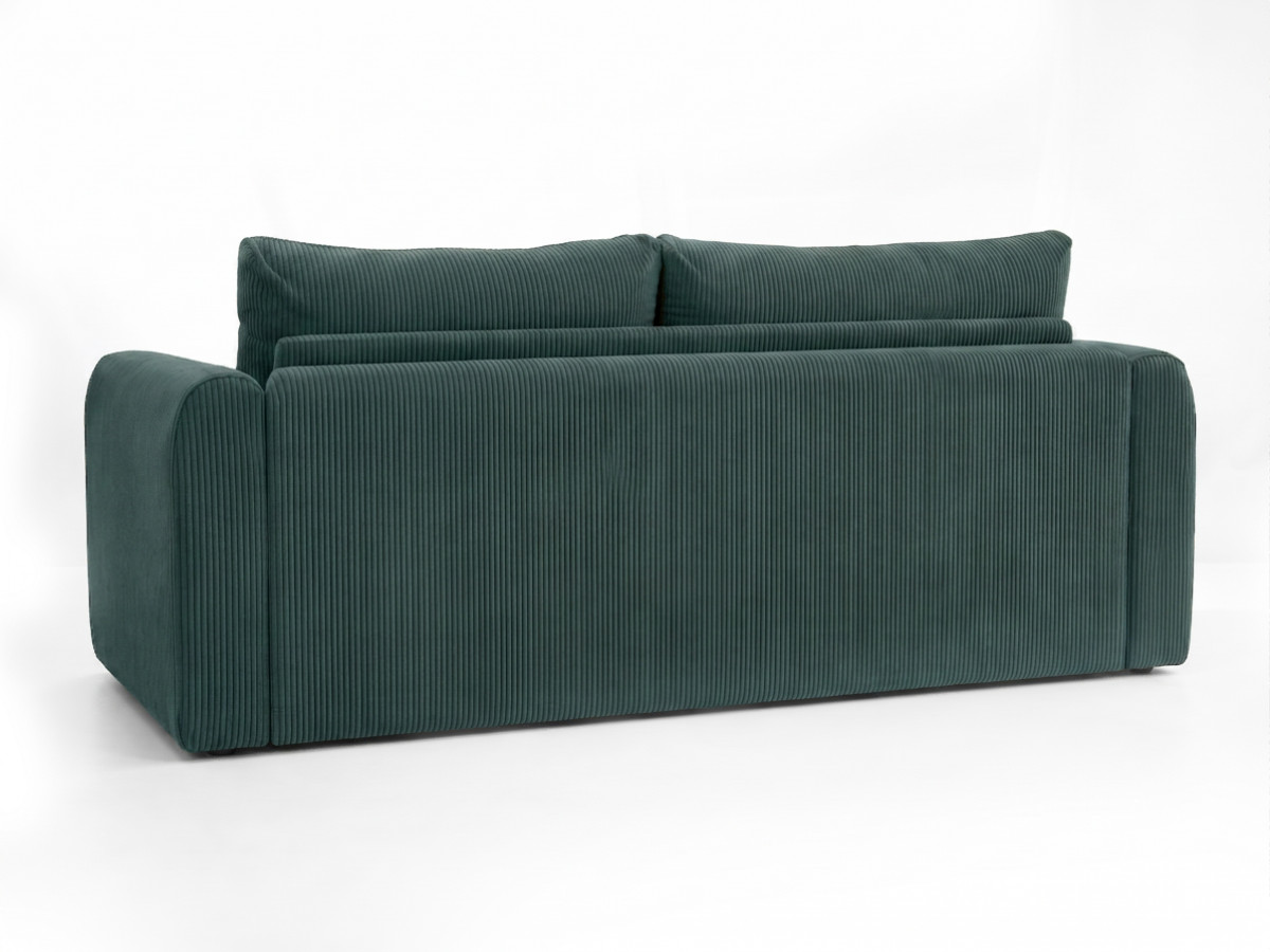 Canapé droit convertible ouverture express 3 places ARCHI tissu velours côtelé gaufré