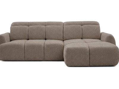 Canapé d'angle convertible avance-recule électrique RUBY tissu chenille