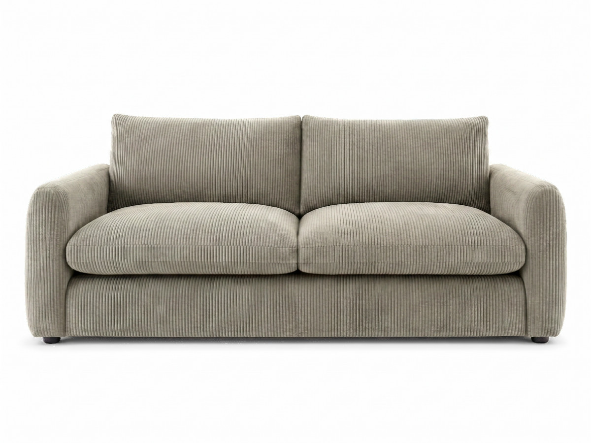 canapé droit convertible ouverture express 3 places archi tissu velours côtelé gaufré de couleur gris