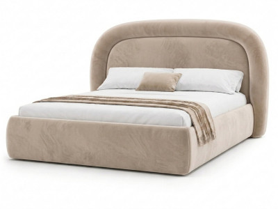 Lit coffre SIMONE tissu velours lisse