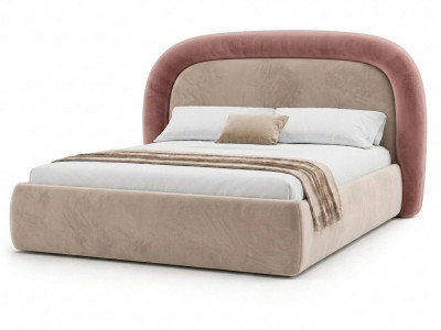 Lit coffre SIMONE tissu velours lisse
