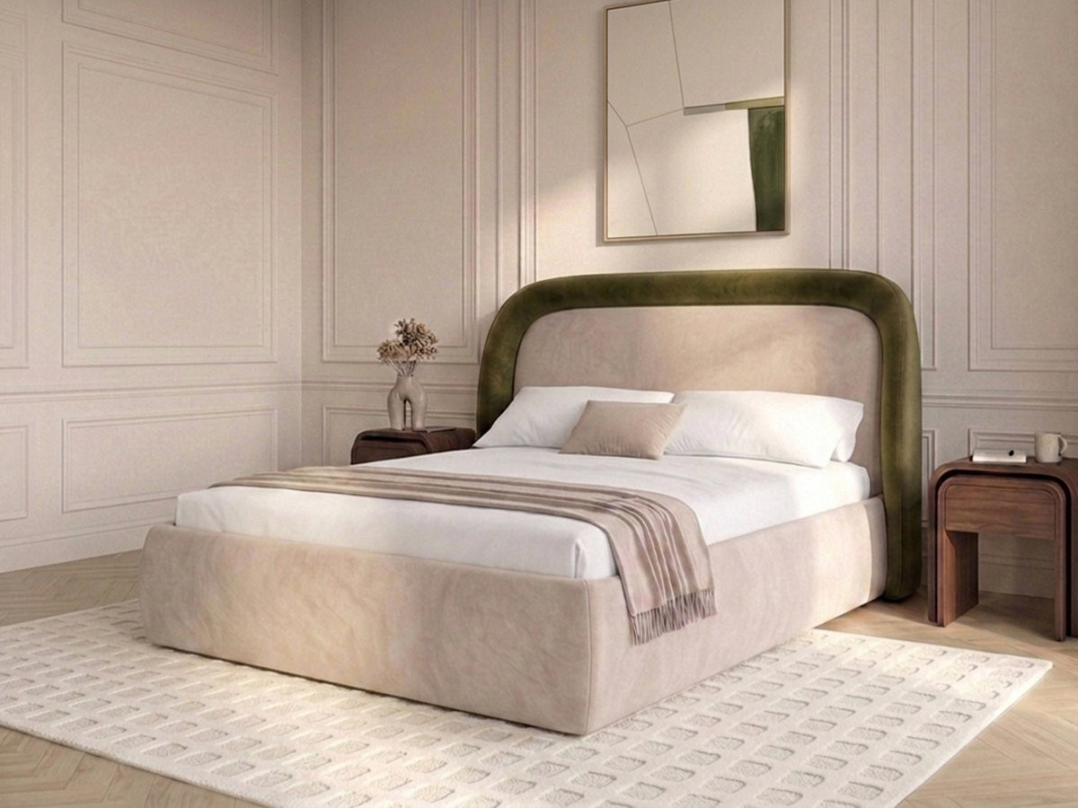 Lit coffre SAM velours lisse vert — vue 4