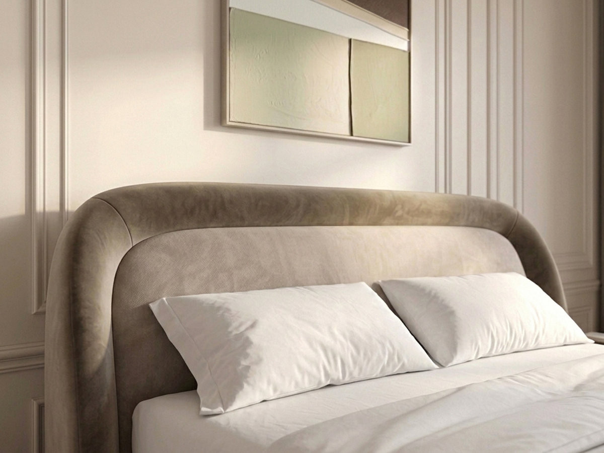 Lit coffre SAM tissu velours lisse