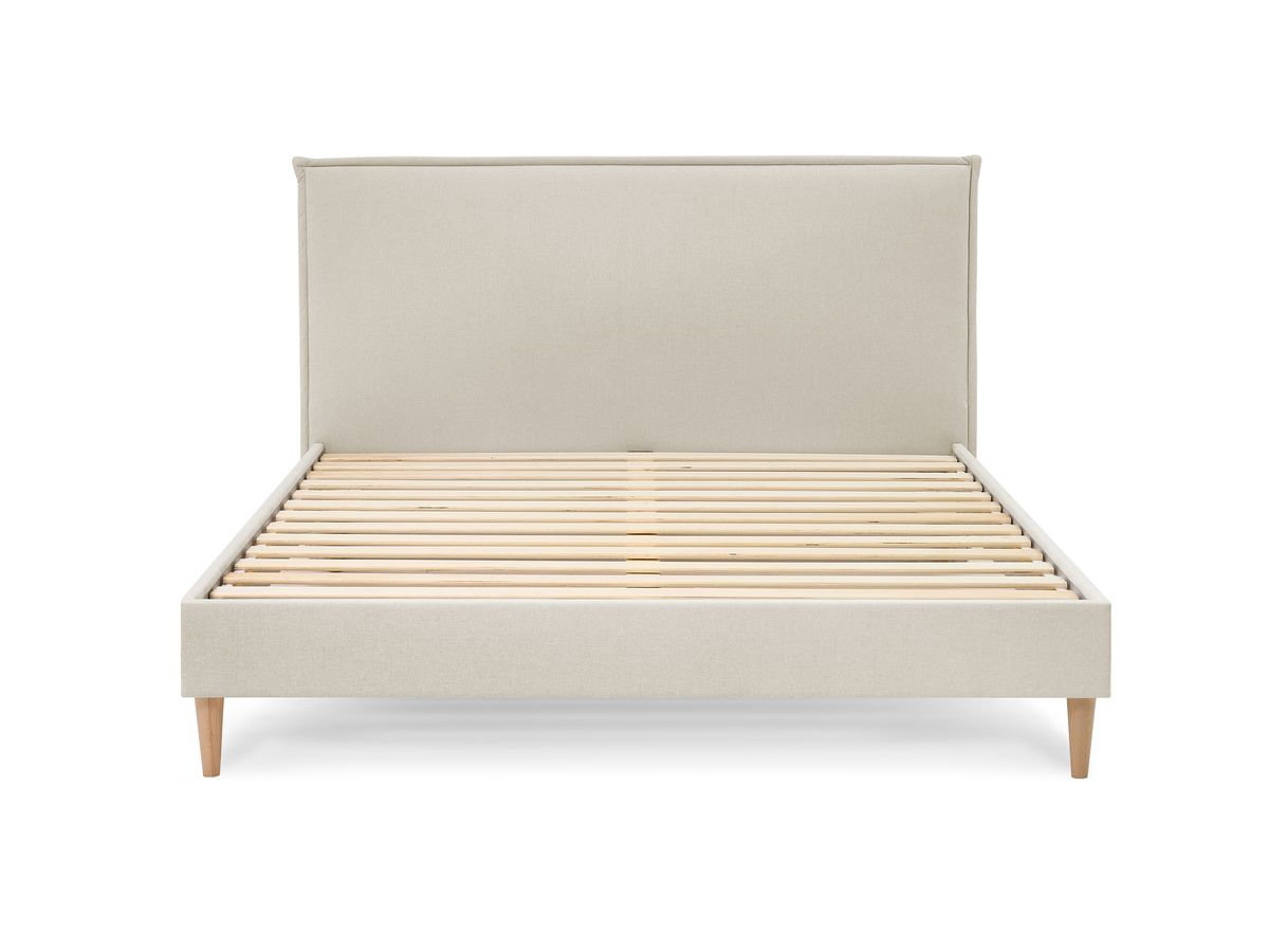 Lit SARY avec lattes massives pieds en bois naturel