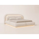 Lit bas avec leds SIGOURNEY tissu bouclette
