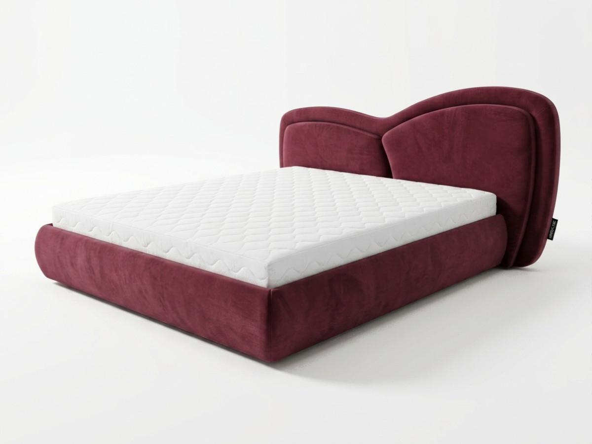 Lit bas DANIELA tissu velours lisse