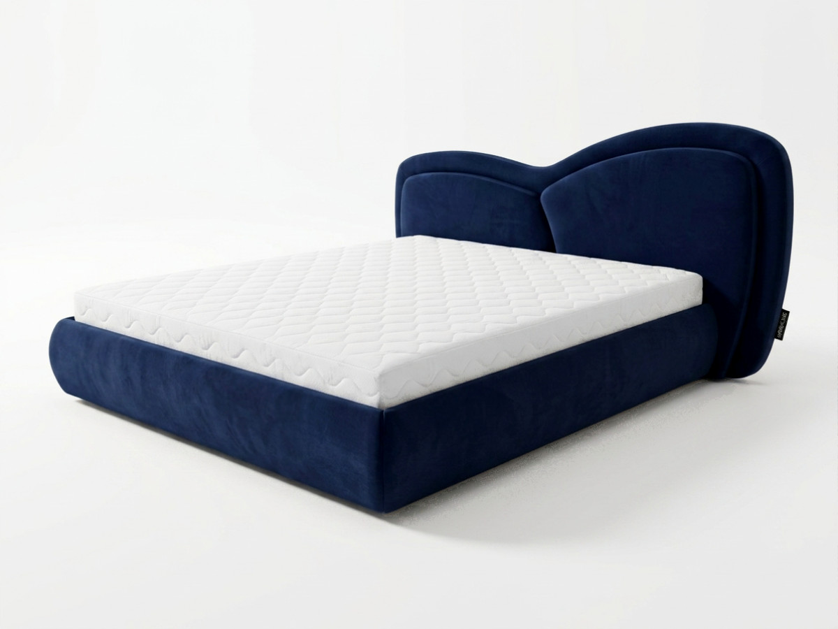 Lit bas DANIELA tissu velours lisse