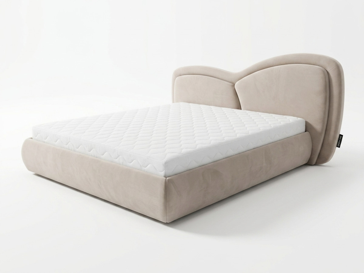 Lit bas DANIELA tissu velours lisse