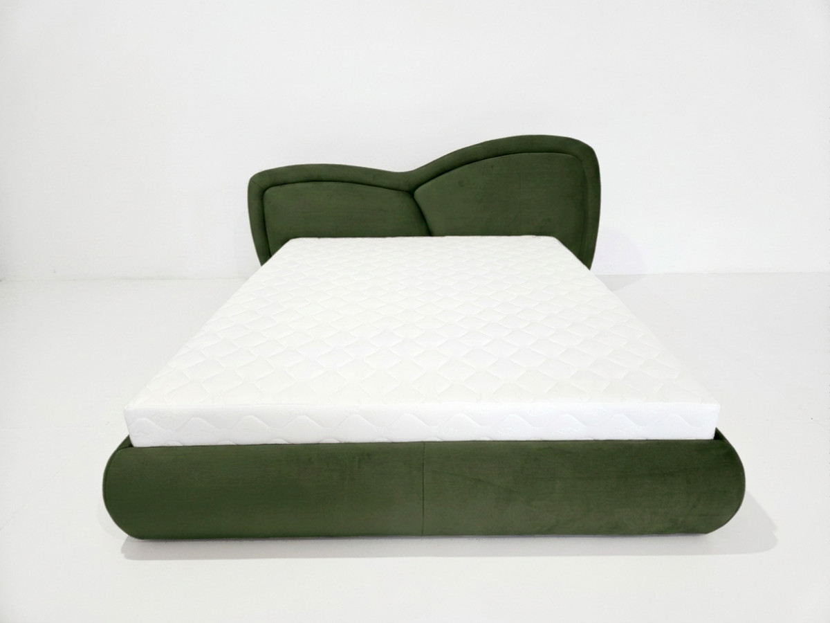 Lit bas DANIELA velours lisse vert — vue 6