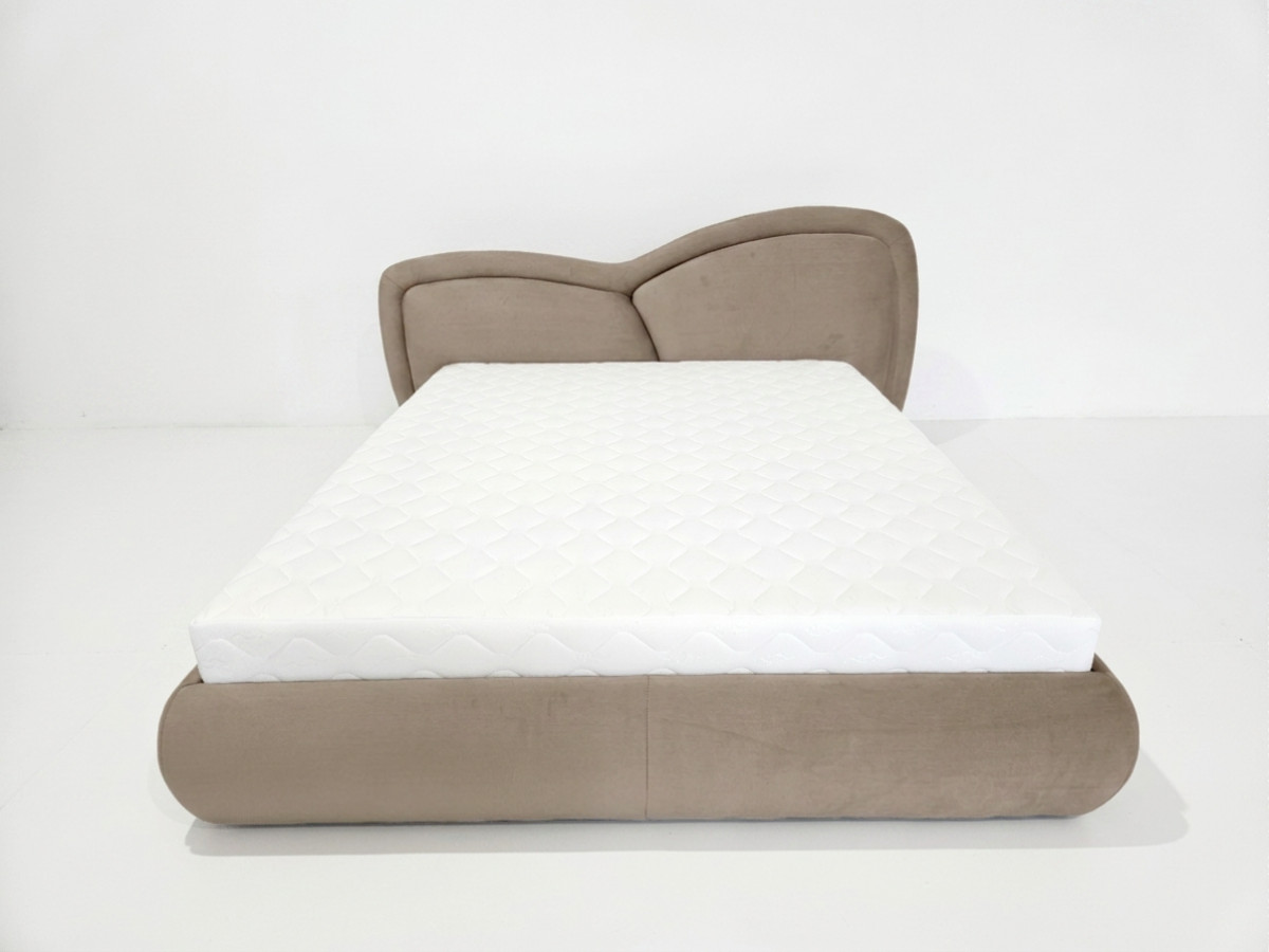 Lit bas DANIELA velours lisse taupe — vue 6
