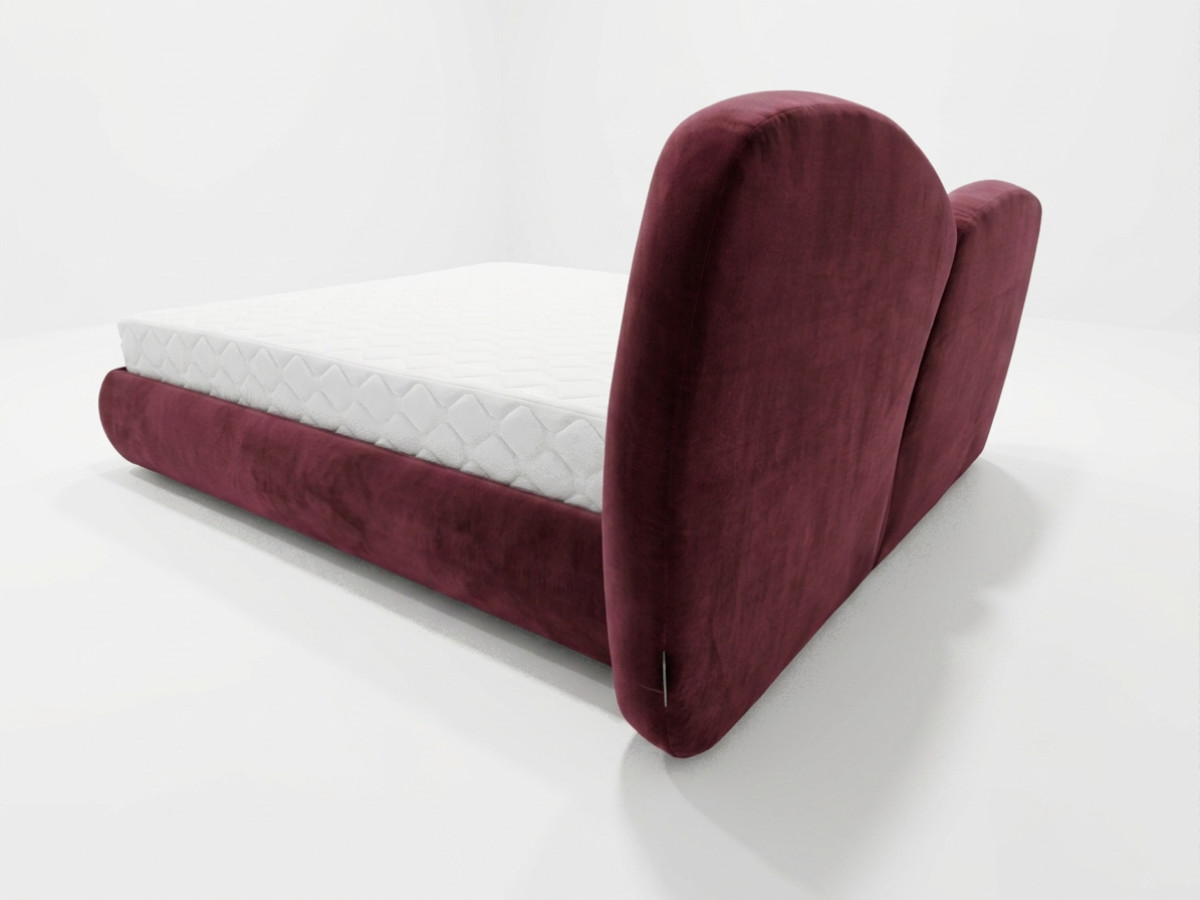 Laag bed DANAE in glad fluweel